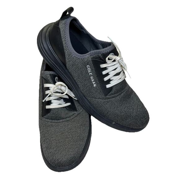 Cole Haan Grand Sport Journey Knit Sneakers Men’s Sz 10 Charcoal Black Lace Up - Picture 1 of 9